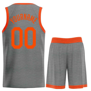 Custom Dark Gray Orange Classic Sets Sports Uniform Basketball Jersey