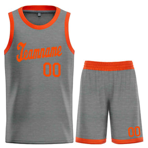 Le classique orange gris foncé personnalisé définit le maillot de basket-ball uniforme de sport