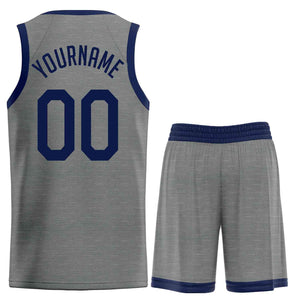 Custom Dark Gray Navy Classic Sets Sports Uniform Basketball Jersey