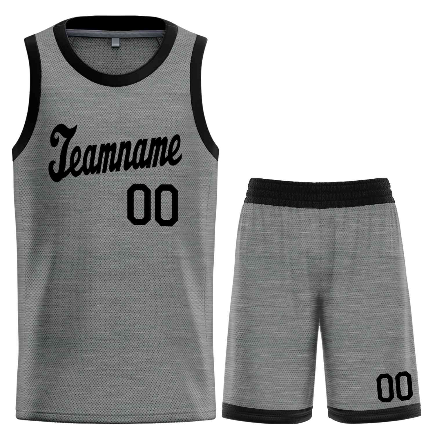 Le classique noir gris foncé personnalisé définit le maillot de basket-ball uniforme de sport