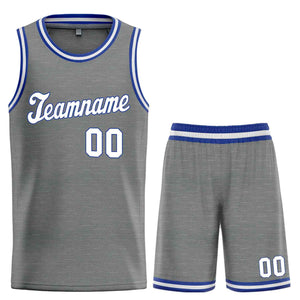 Custom Dark Gray White-Royal Classic Sets Sports Uniform Basketball Jersey