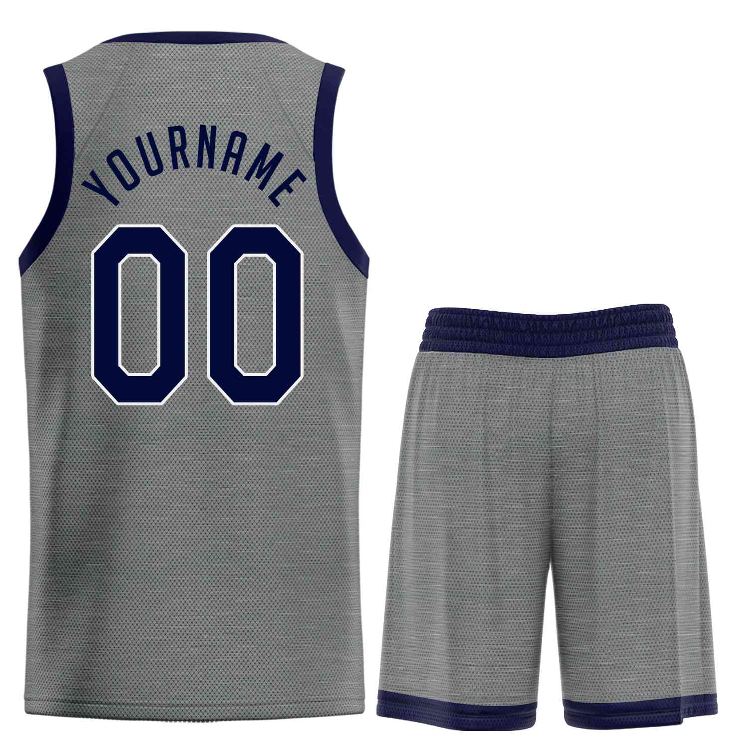 Maillot de basket-ball uniforme de sport, ensembles classiques gris foncé et blanc marine personnalisés