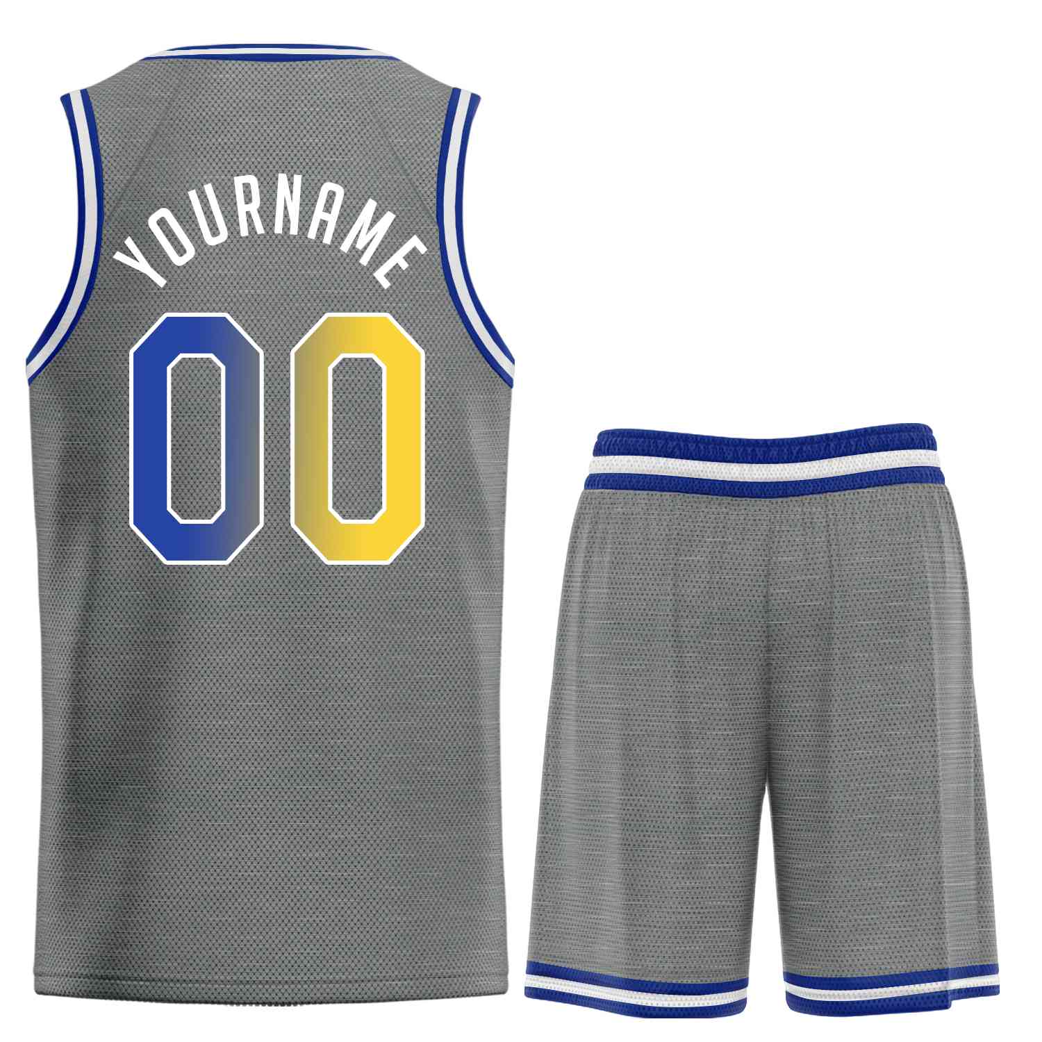 Custom Dark Gray Yellow-White Classic Sets Sports Uniform Basketball Jersey