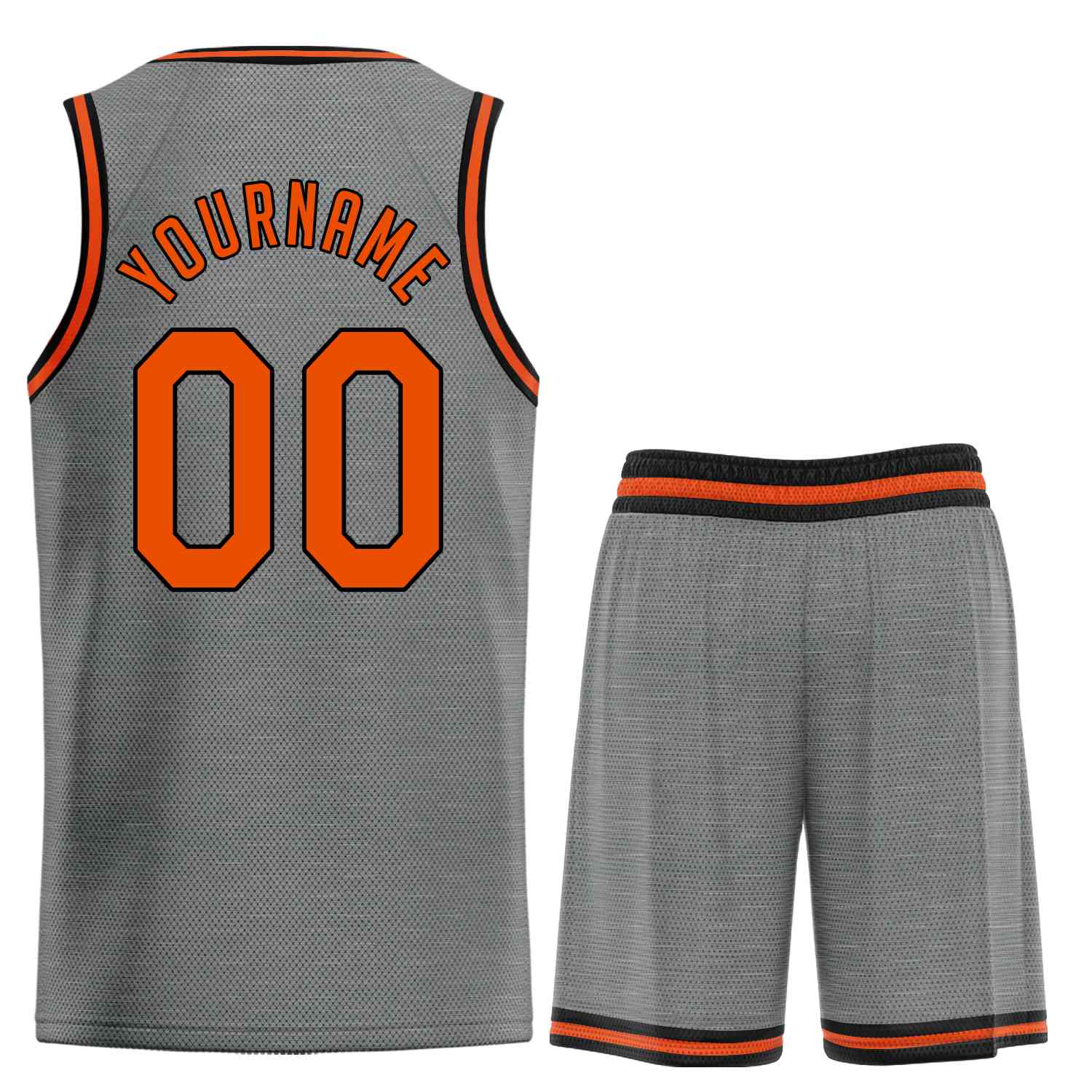 Maillot de basket-ball uniforme de sport, ensembles classiques gris foncé Orange-noir personnalisés