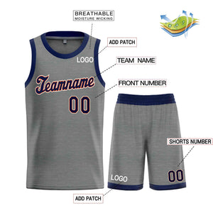 Custom Dark Gray Navy-Orange Classic Sets Sports Uniform Basketball Jersey