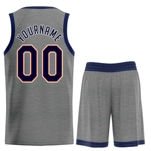 Custom Dark Gray Navy-Orange Classic Sets Sports Uniform Basketball Jersey