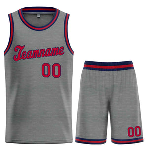 Custom Dark Gray Maroon-Navy Classic Sets Sports Uniform Basketball Jersey