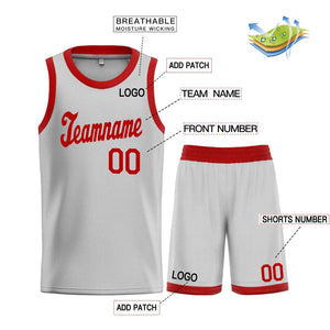 Custom Gray Maroon Classic Sets Sports Uniform Basketball Jersey