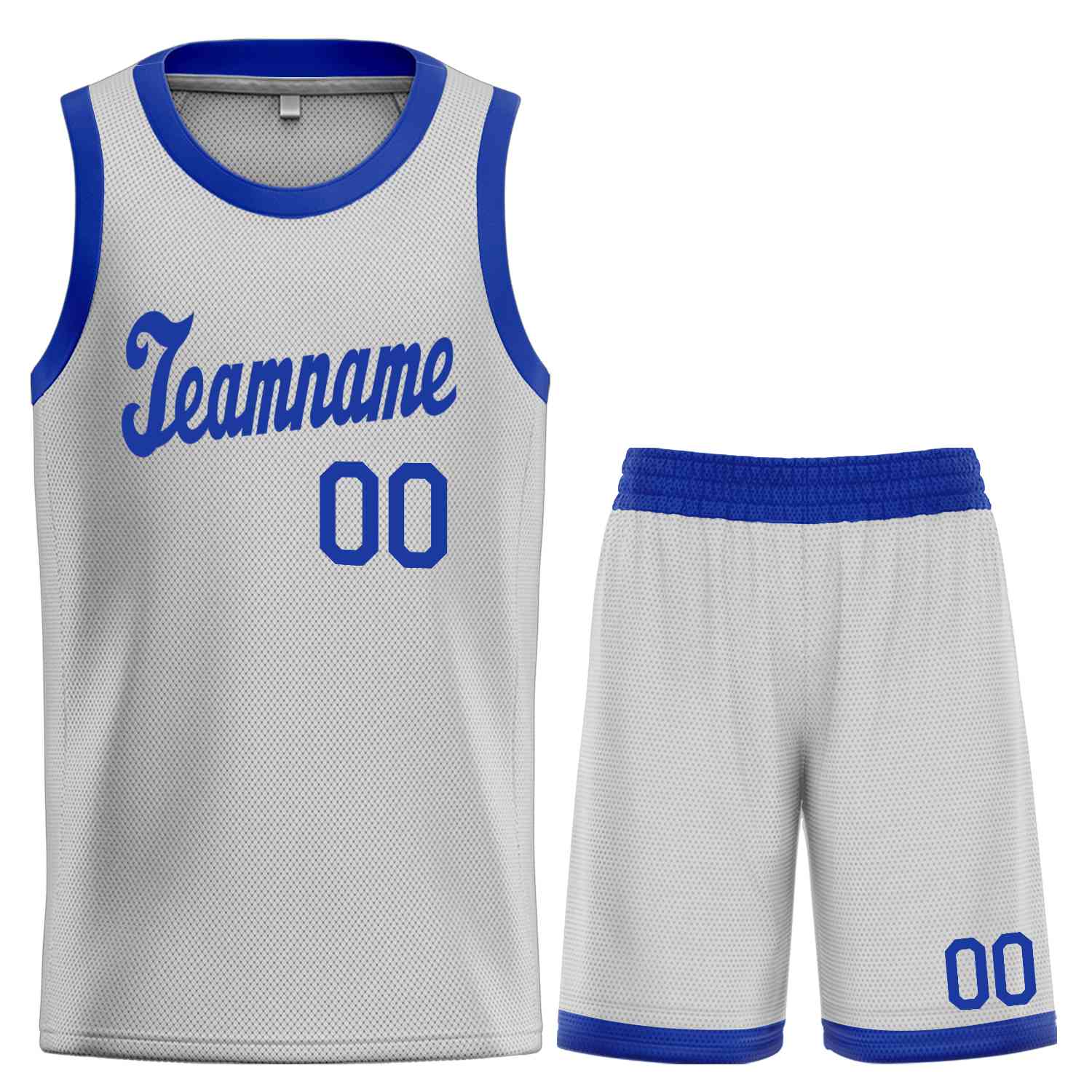 Le classique royal gris personnalisé définit le maillot de basket-ball uniforme de sport