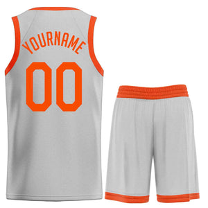 Custom Gray Orange Classic Sets Sports Uniform Basketball Jersey