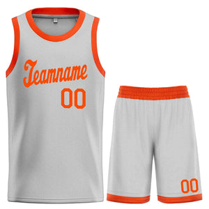 Custom Gray Orange Classic Sets Sports Uniform Basketball Jersey