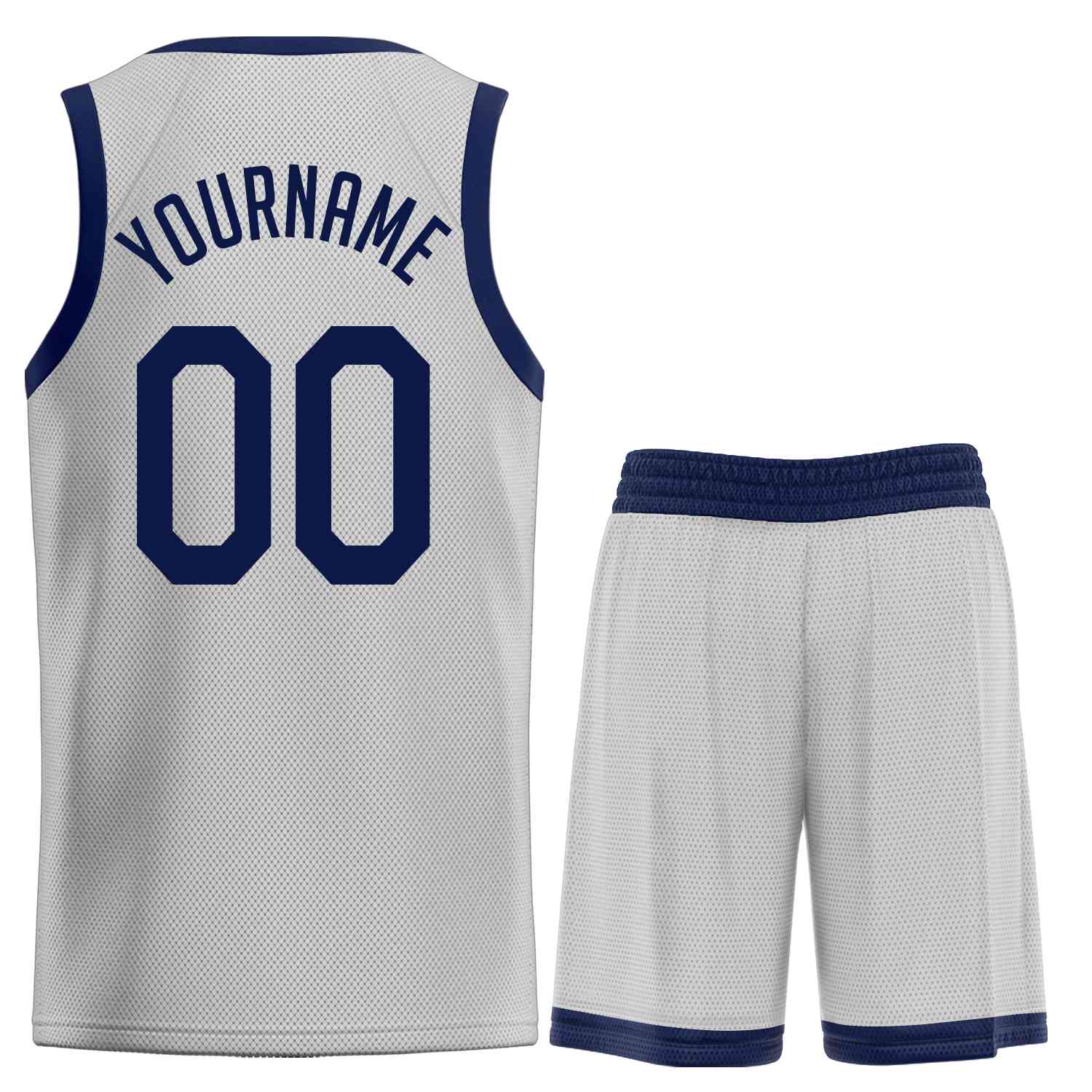 Custom Gray Navy Classic Sets Sports Uniform Basketball Jersey