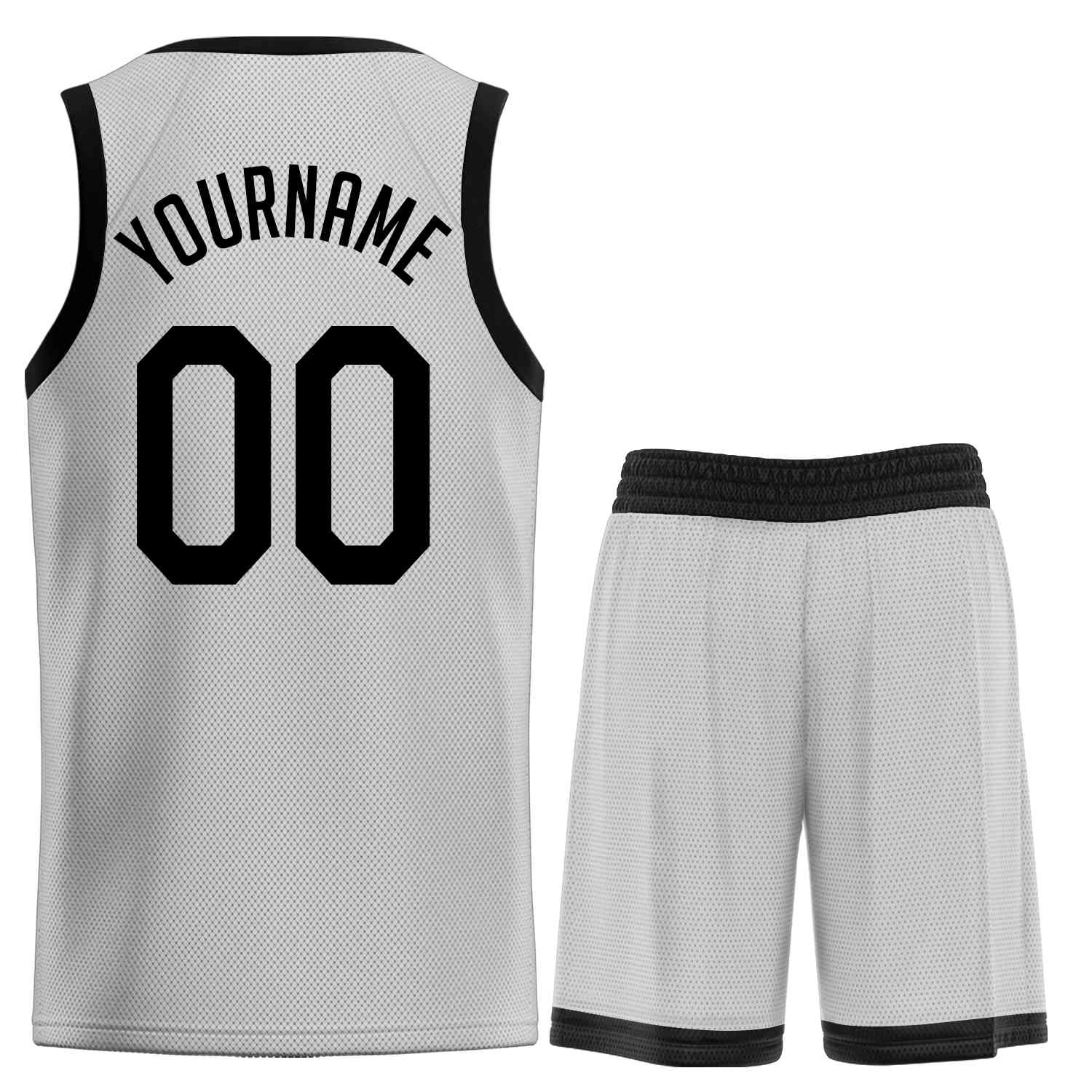 Ensembles classiques gris et noirs personnalisés, maillot de basket-ball uniforme de sport