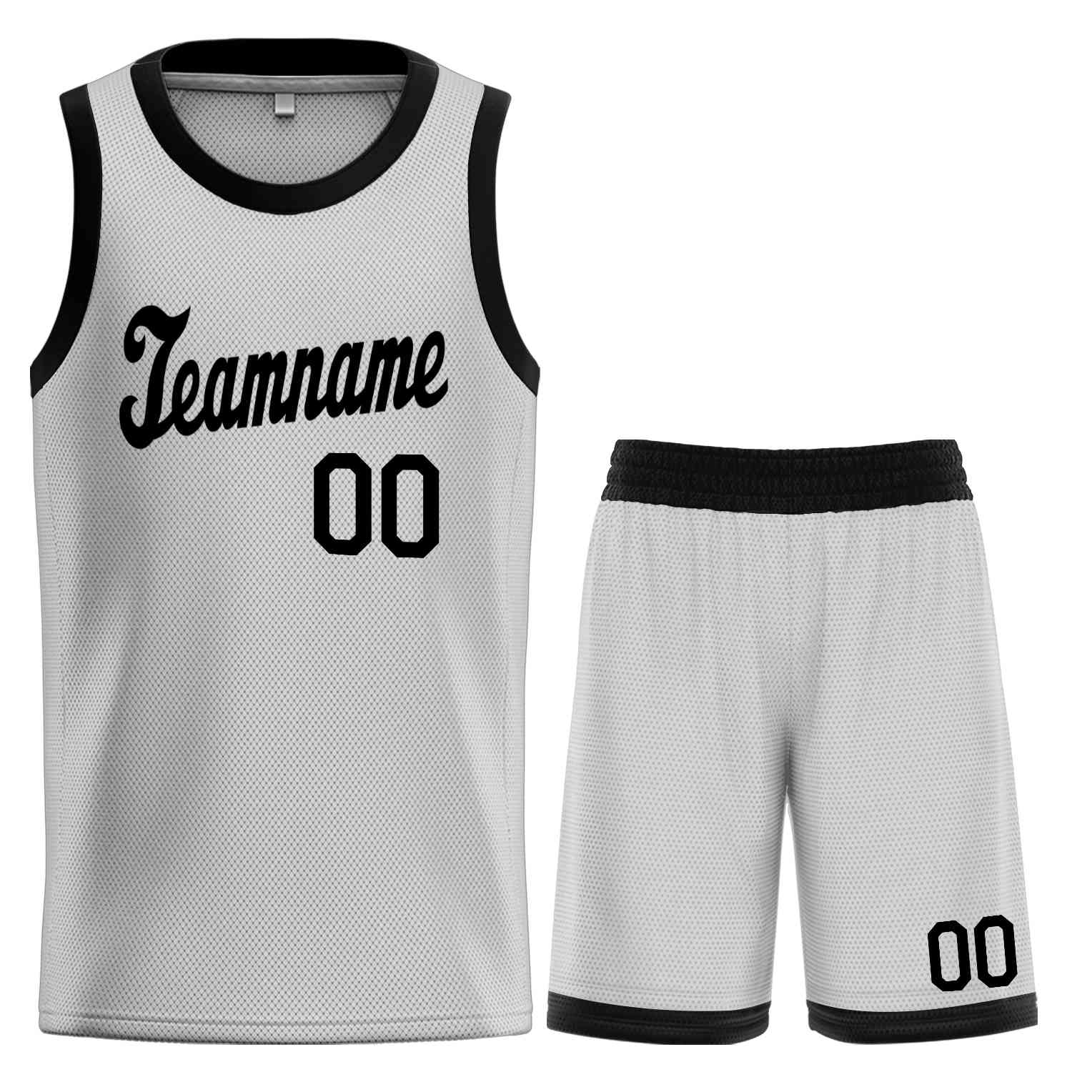 Ensembles classiques gris et noirs personnalisés, maillot de basket-ball uniforme de sport