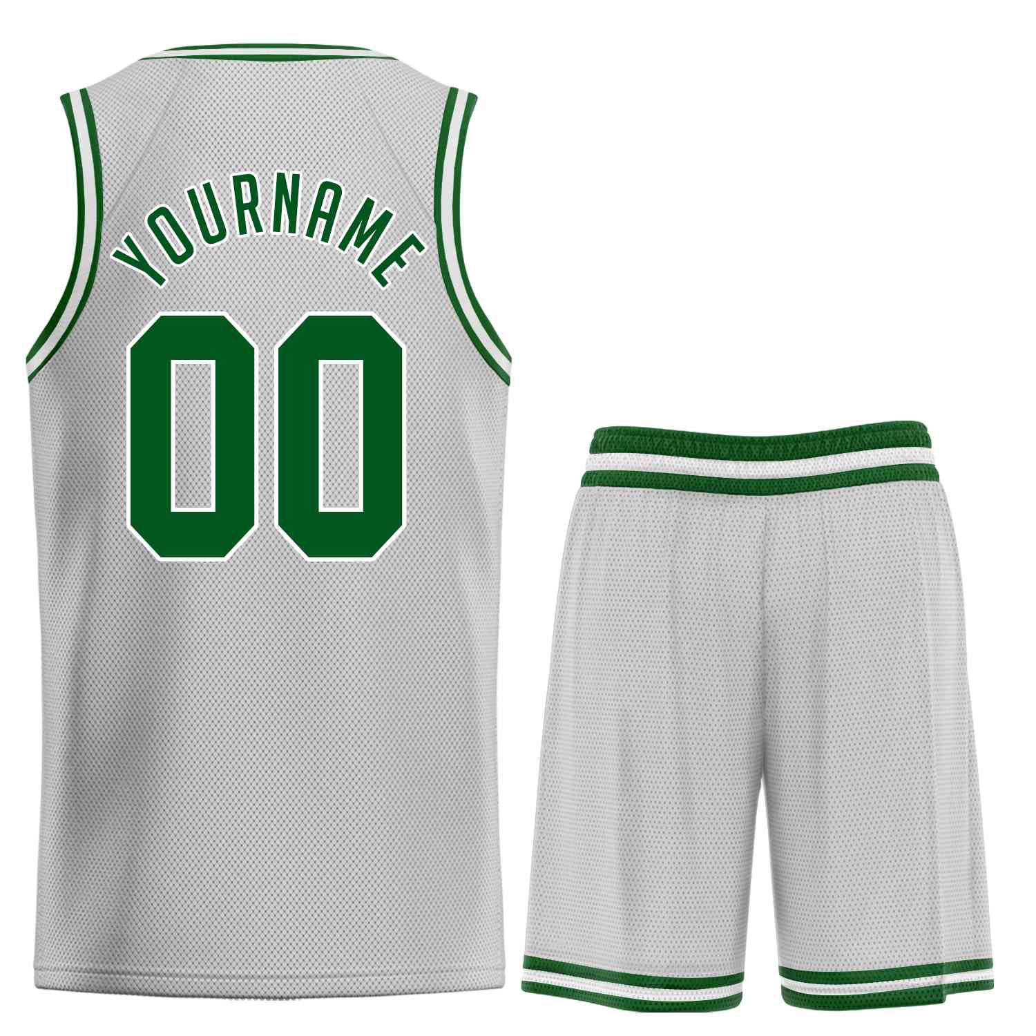 Ensembles classiques gris vert-blanc personnalisés, maillot de basket-ball uniforme de sport