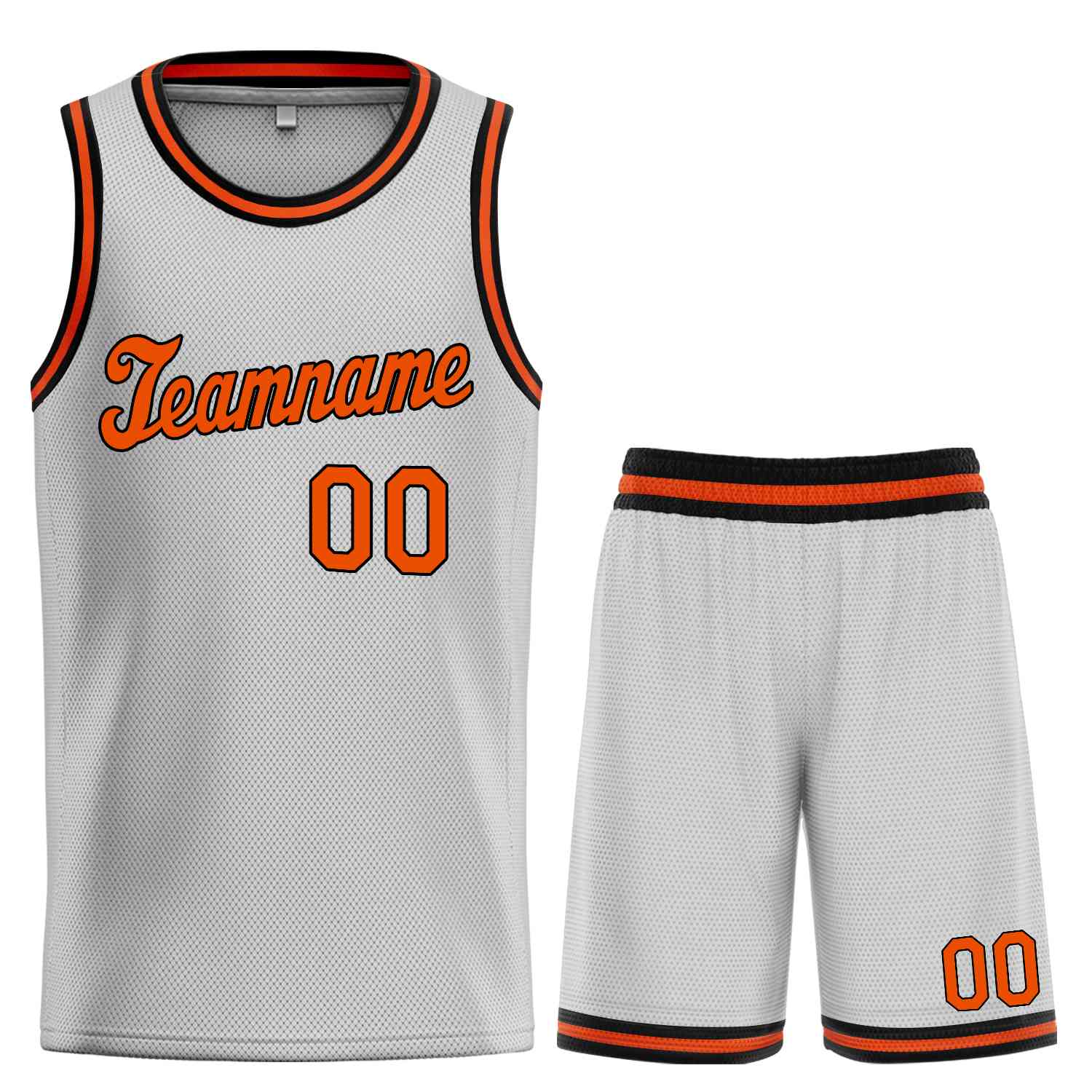 Maillot de basket-ball uniforme de sport, ensembles classiques gris Orange-noir personnalisés