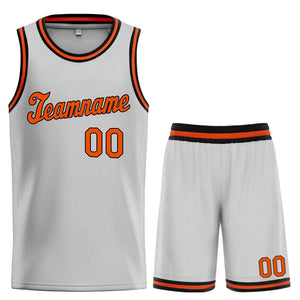 Custom Gray Orange-Black Classic Sets Sports Uniform Basketball Jersey