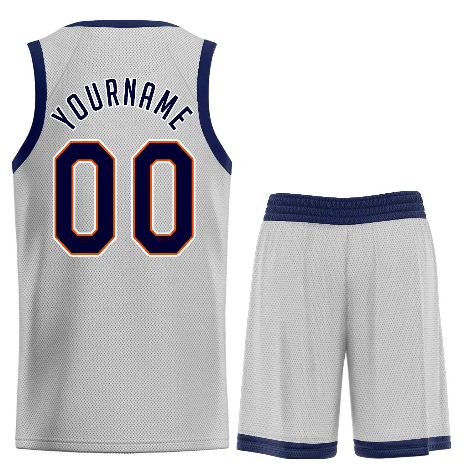 Custom Gray Navy-Orange Classic Sets Sports Uniform Basketball Jersey