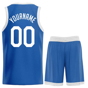 Ensembles classiques bleus et blancs personnalisés, maillot de basket-ball uniforme de sport