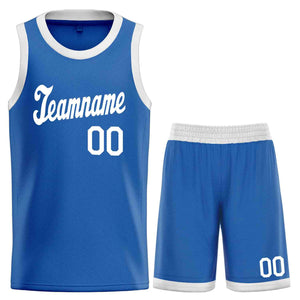 Ensembles classiques bleus et blancs personnalisés, maillot de basket-ball uniforme de sport