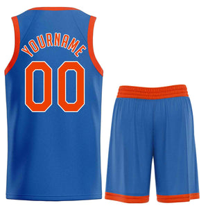 Custom Blue Orange-White Classic Sets Sports Uniform Basketball Jersey