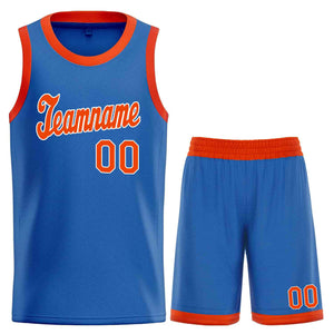 Custom Blue Orange-White Classic Sets Sports Uniform Basketball Jersey