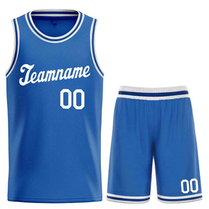 Ensembles classiques bleus et blancs personnalisés, maillot de basket-ball uniforme de sport