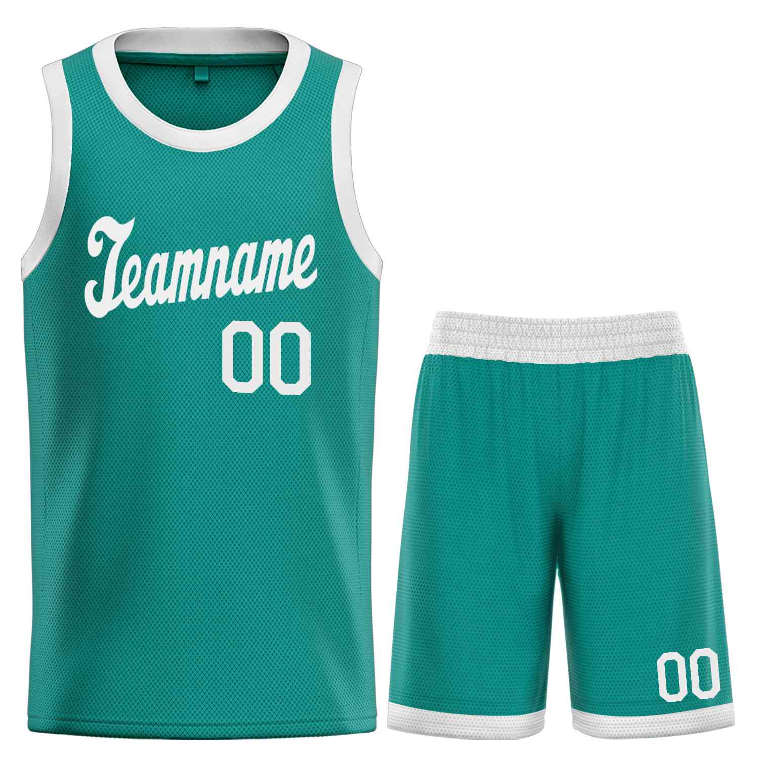 Ensembles classiques blancs sarcelle personnalisés, maillot de basket-ball uniforme de sport