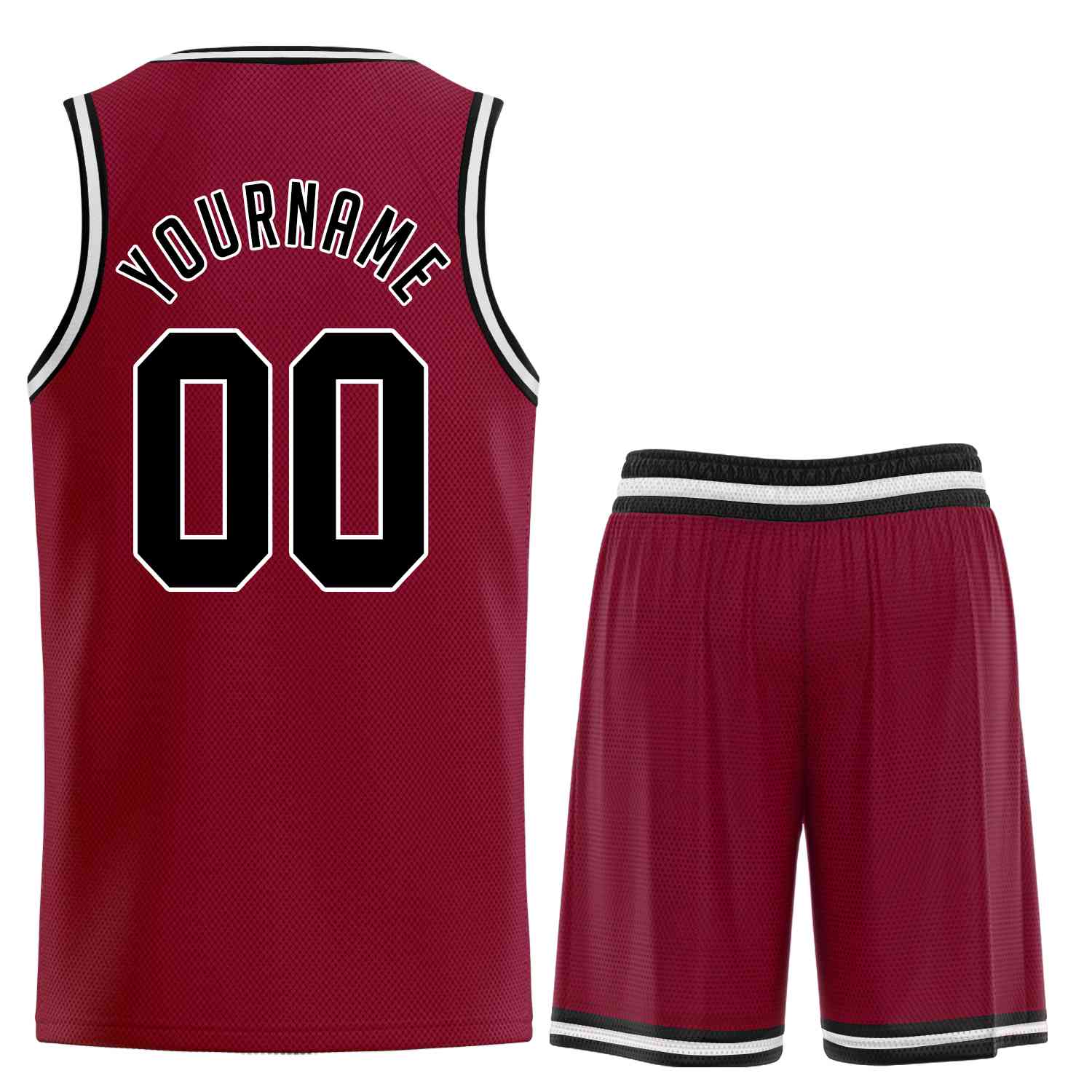 Custom Maroon Black-White Classic Sets Sports Uniform Basketball Jersey