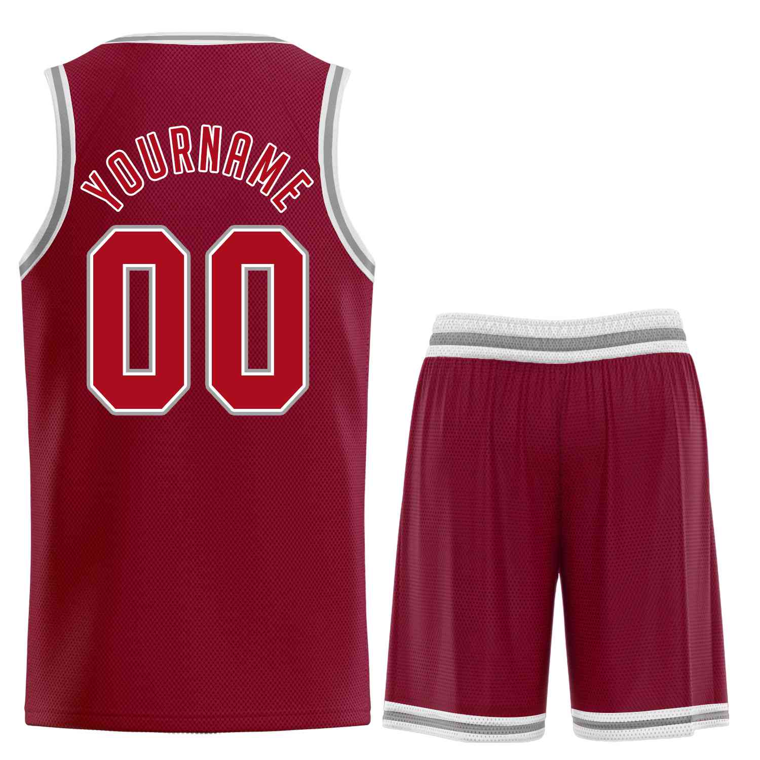 Ensemble classique rouge-gris marron personnalisé, uniforme de sport, maillot de basket-ball