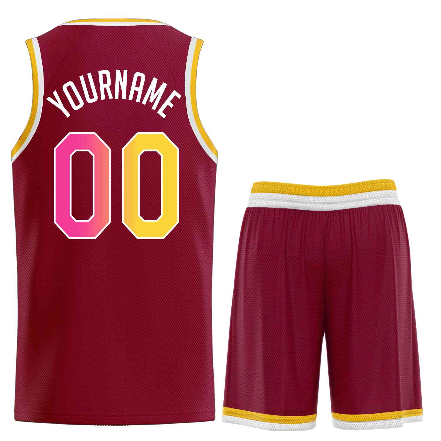 Ensemble classique personnalisé marron jaune-blanc, uniforme de sport, maillot de basket-ball