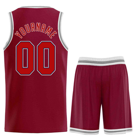 Custom Maroon Black Classic Sets Sports Uniform Basketball Jersey