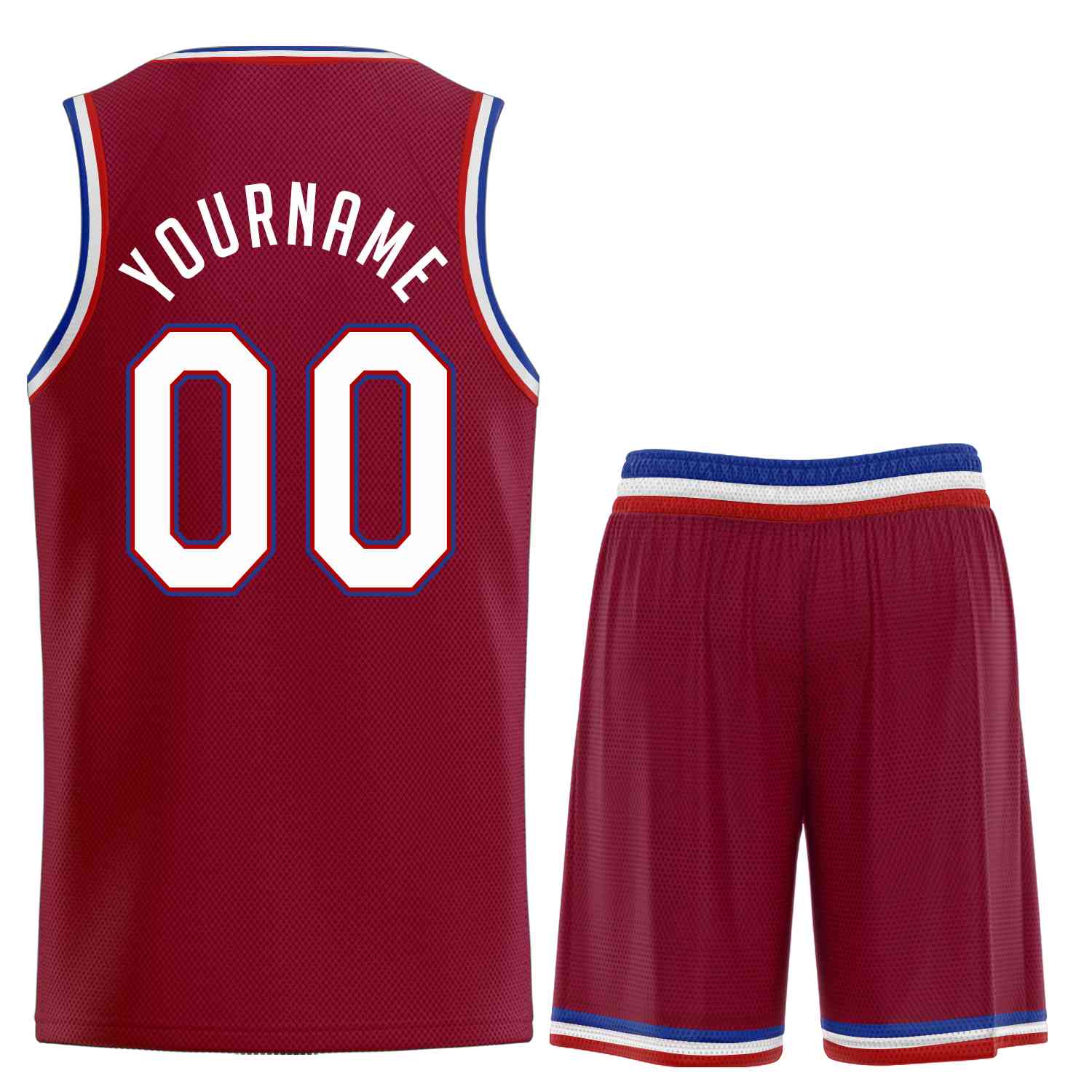 Custom Maroon White-Red Classic Sets Sports Uniform Basketball Jersey