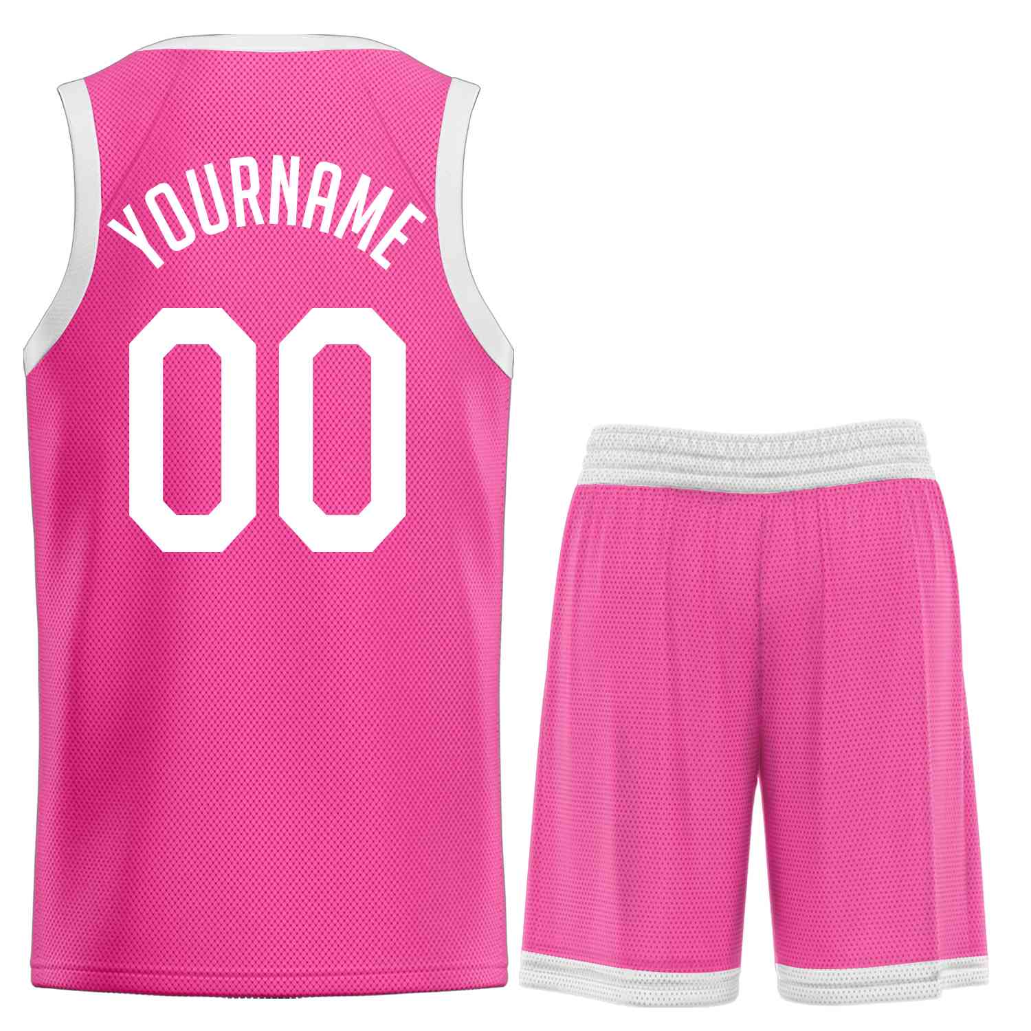 Custom Pink White Classic Sets Sports Uniform Basketball Jersey