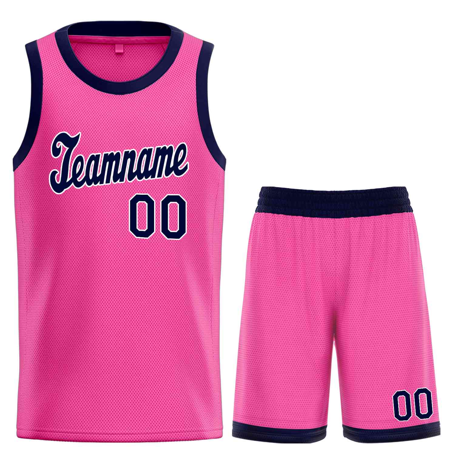 Custom Pink Navy-White Classic Sets Sports Uniform Basketball Jersey