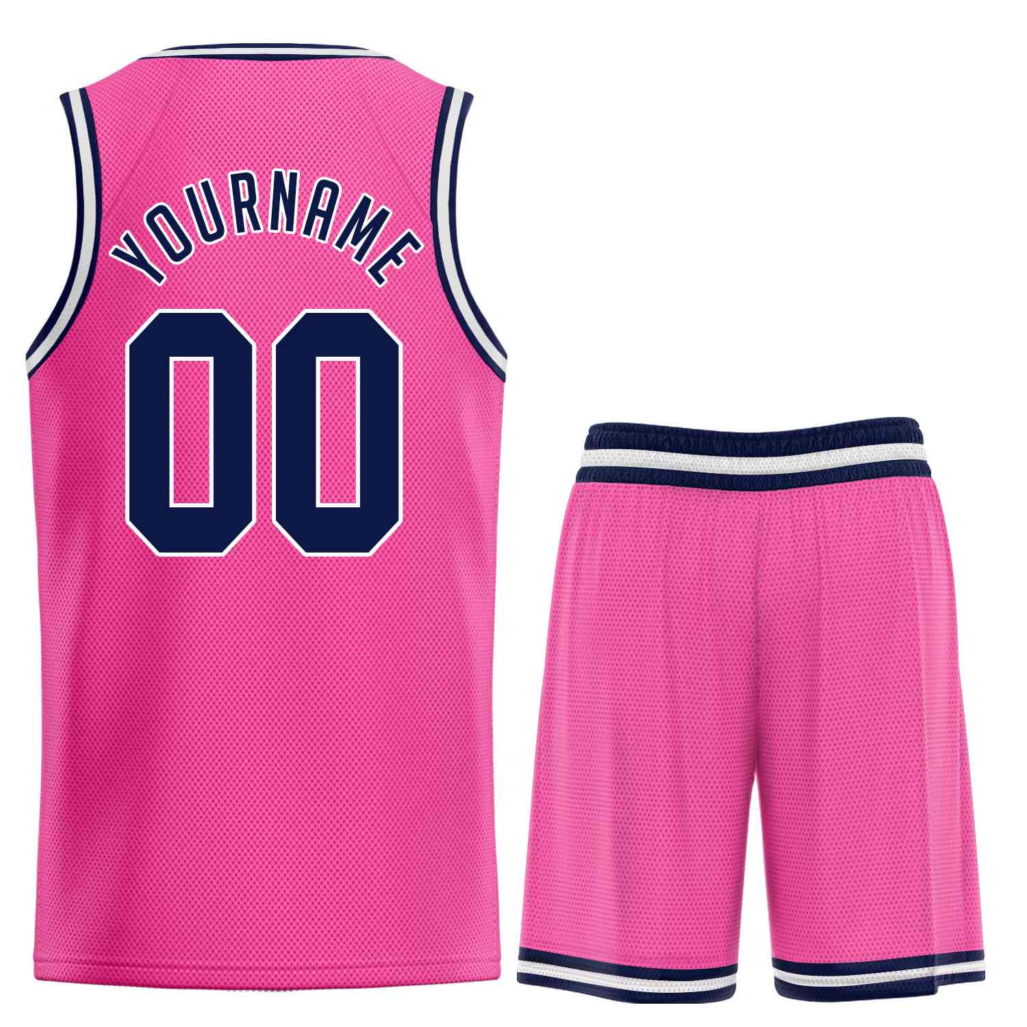 Custom Pink Navy-White Classic Sets Sports Uniform Basketball Jersey