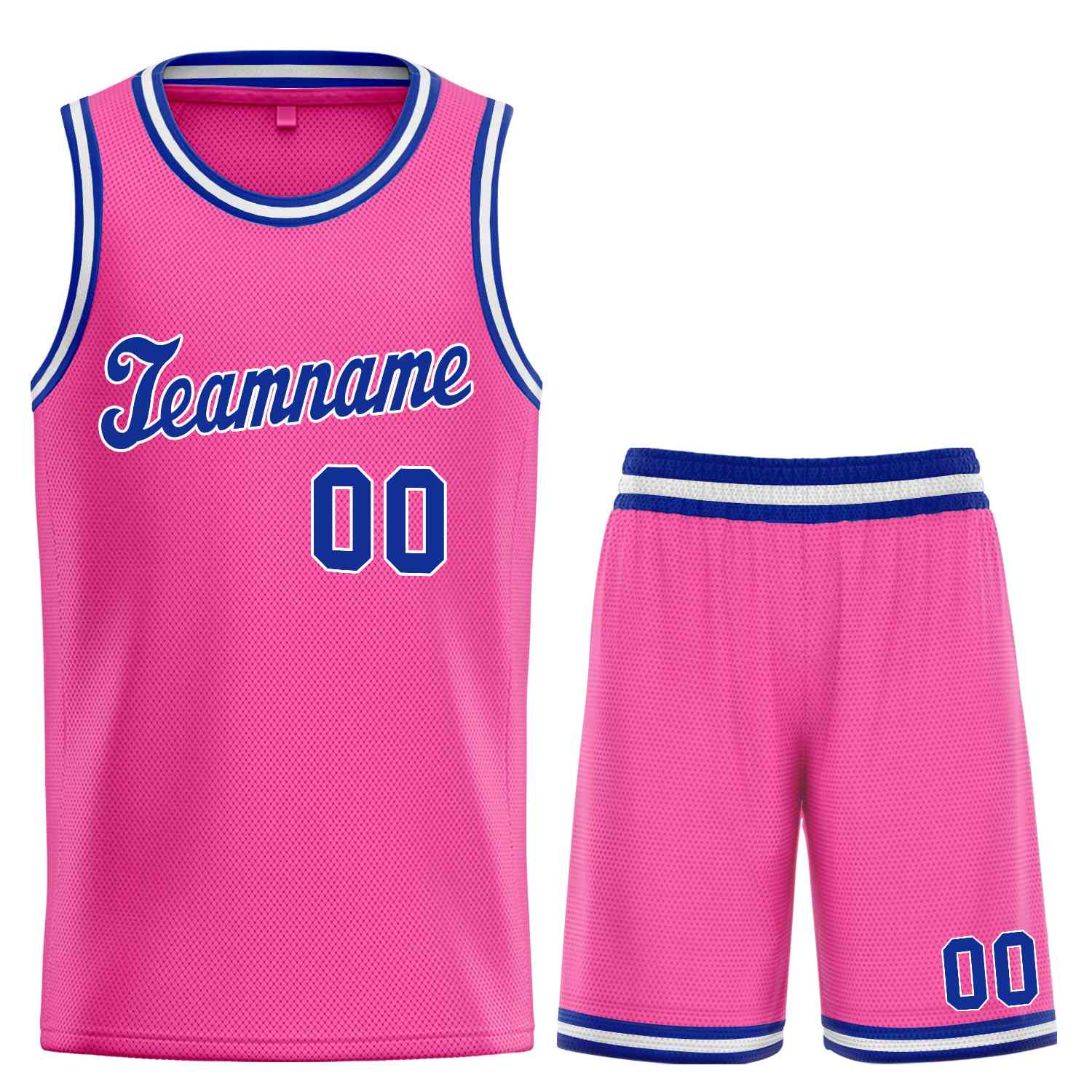 Custom Pink Royal-White Classic Sets Sports Uniform Basketball Jersey