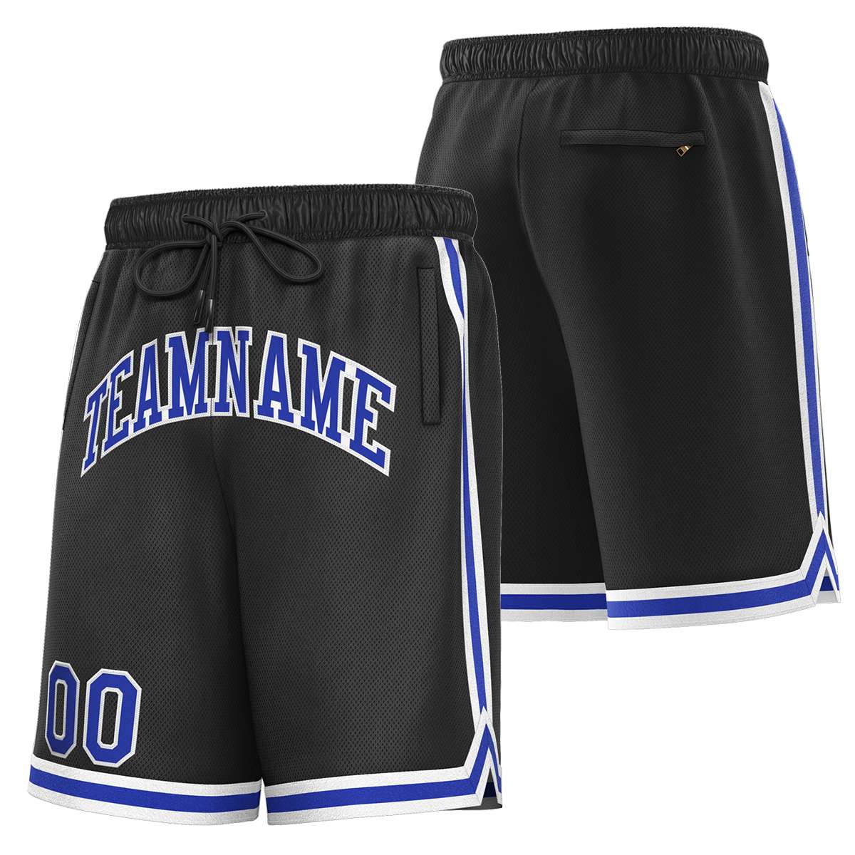 Custom Black Royal-White Sport Basketball Shorts