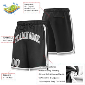 Custom Black Gray-White Sport Basketball Shorts