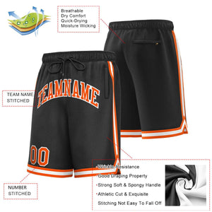 Custom Black Orange-White Sport Basketball Shorts