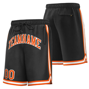 Custom Black Orange-White Sport Basketball Shorts