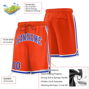 Custom Orange Royal-White Sport Basketball Shorts