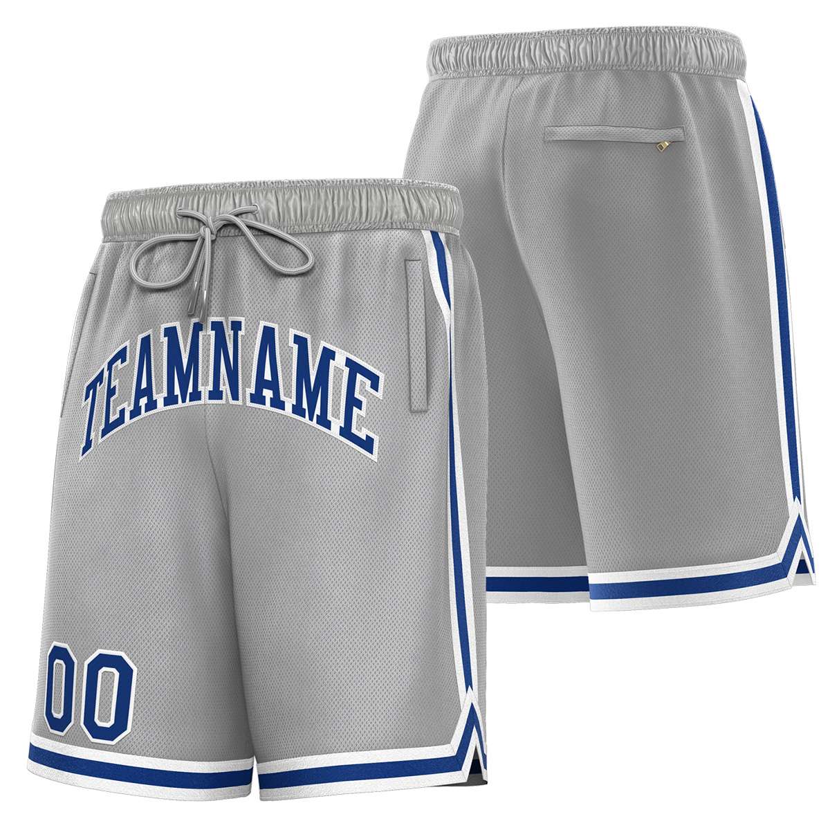 Custom Gray Royal-White Sport Basketball Shorts