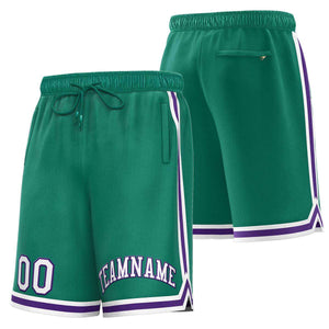 Custom Green White-Purple Sport Basketball Shorts