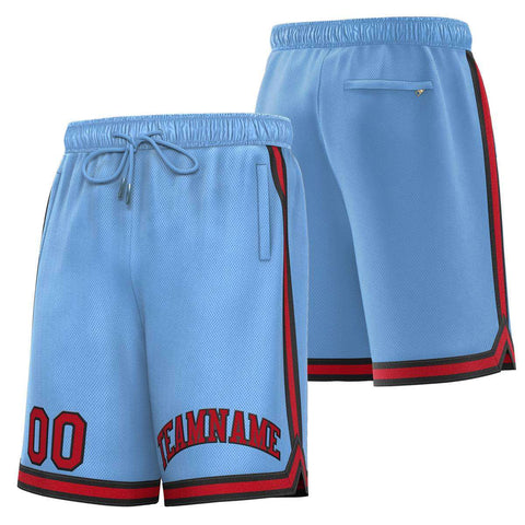 Custom Powder Blue Maroon-Black Sport Basketball Shorts