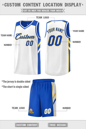 Custom Royal White Double Side Sets Men Basketball Jersey