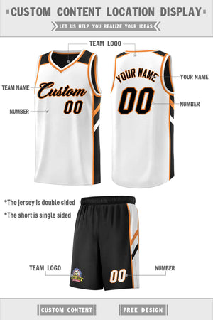 Custom Black White Double Side Sets Men Basketball Jersey