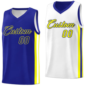 Custom Royal White Double Side Tops Basketball Jersey