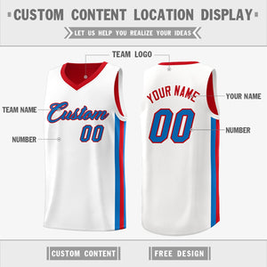 Custom Red White Double Side Tops Basketball Jersey