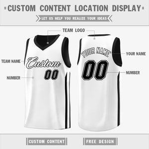 Custom Black White Double Side Tops Men Training Basketball Jersey